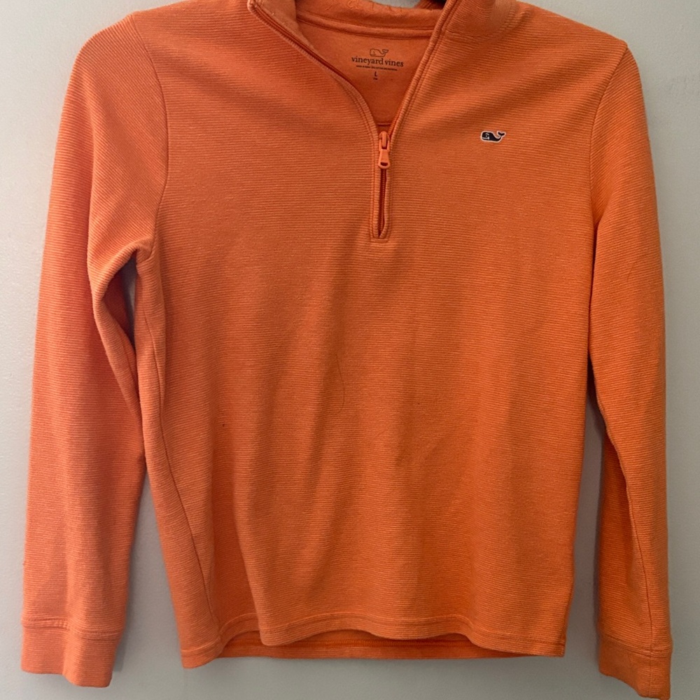 Vineyard Vines Orange Kids Quarter-Zip Sweatshirt